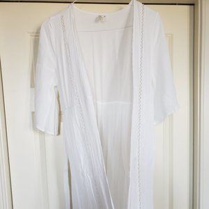 Elan white beach/pool caftan, NWOT, XXS
